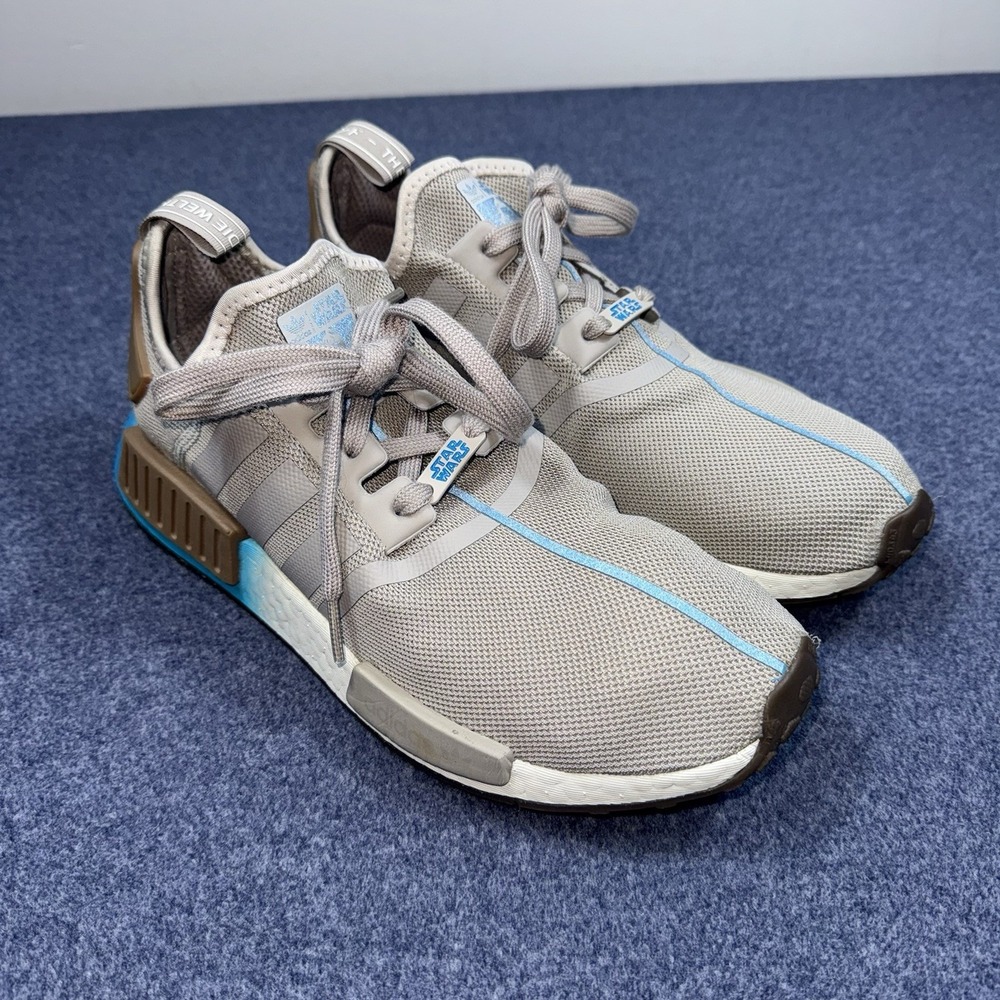 Adidas NMD_R1 Star Wars Rey FW3947 Gray Blue Tan Sneakers Womens 10